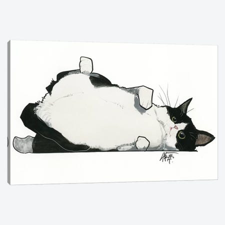 Kitty Wants A Belly Rub Canvas Print #CCA46} by Canine Caricatures Art Print
