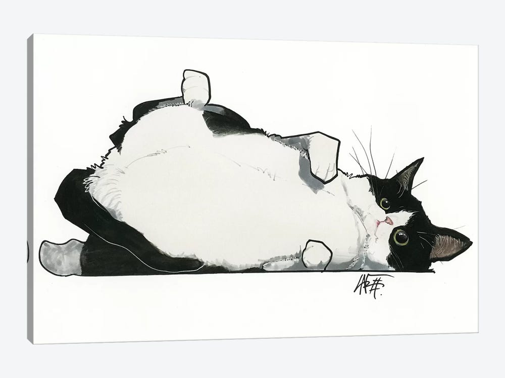 Kitty Wants A Belly Rub by Canine Caricatures 1-piece Canvas Art