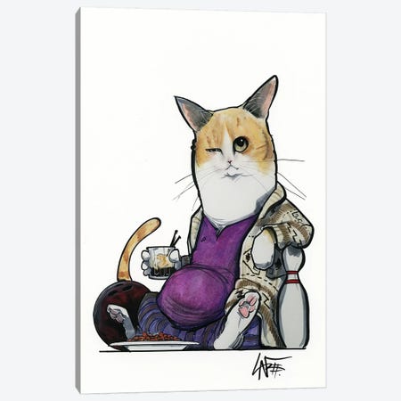 Lebowski Cat Canvas Print #CCA47} by Canine Caricatures Canvas Print