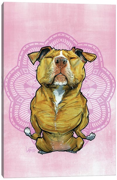Meditating Pit Bull Canvas Art Print