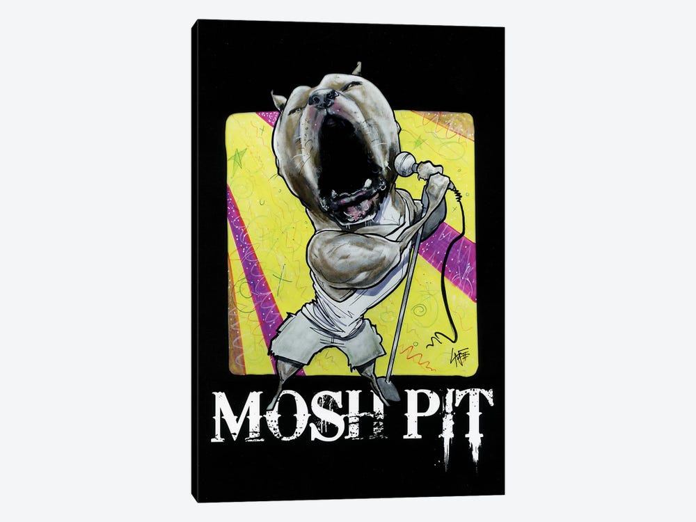 Mosh Pit by Canine Caricatures 1-piece Canvas Wall Art