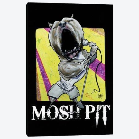 Mosh Pit Canvas Print #CCA55} by Canine Caricatures Canvas Wall Art
