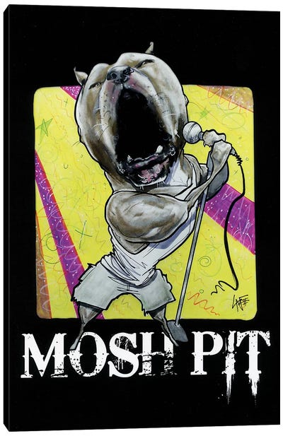 Mosh Pit Canvas Art Print - Canine Caricatures