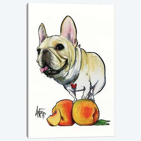 Peaches The Frenchie Canvas Print #CCA56} by Canine Caricatures Canvas Art