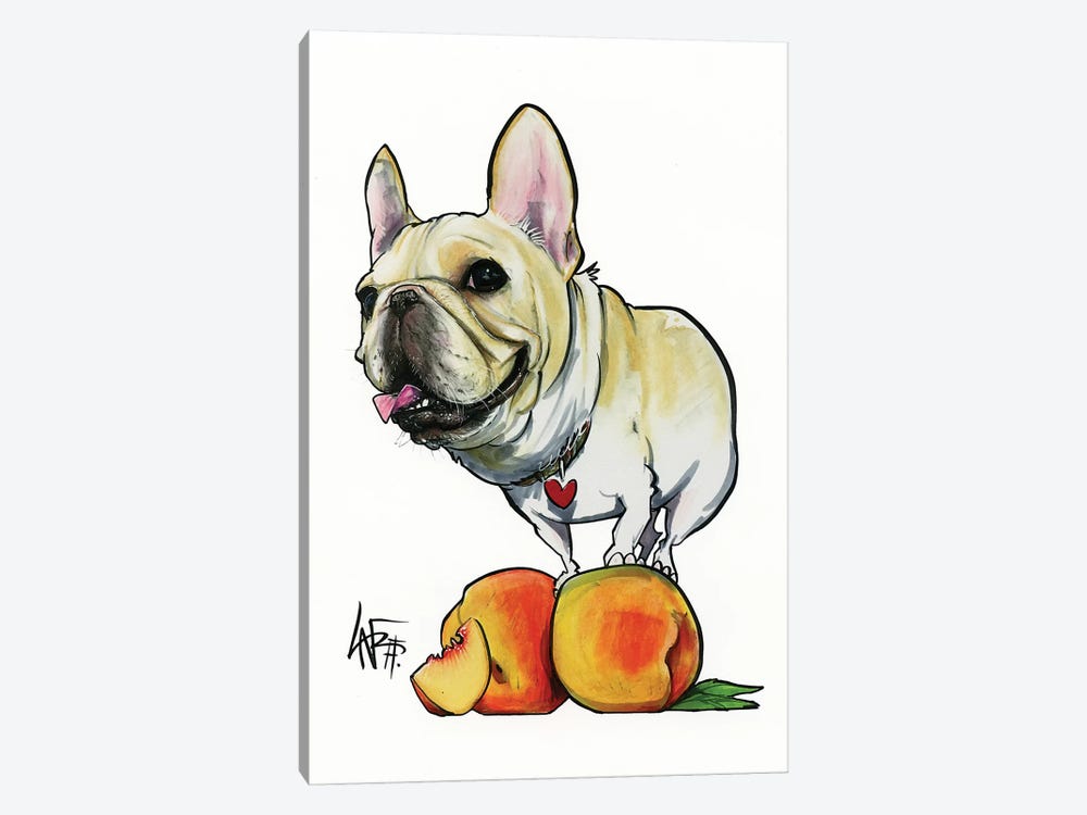 Peaches The Frenchie by Canine Caricatures 1-piece Art Print