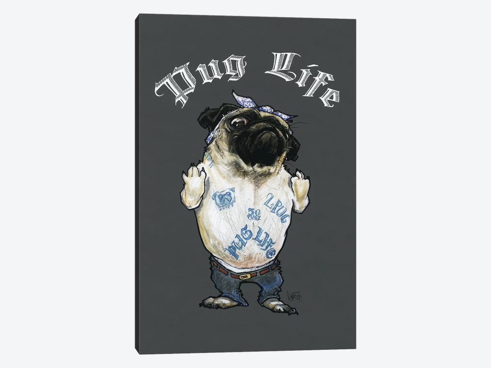 Pug Life by Canine Caricatures 1-piece Canvas Wall Art