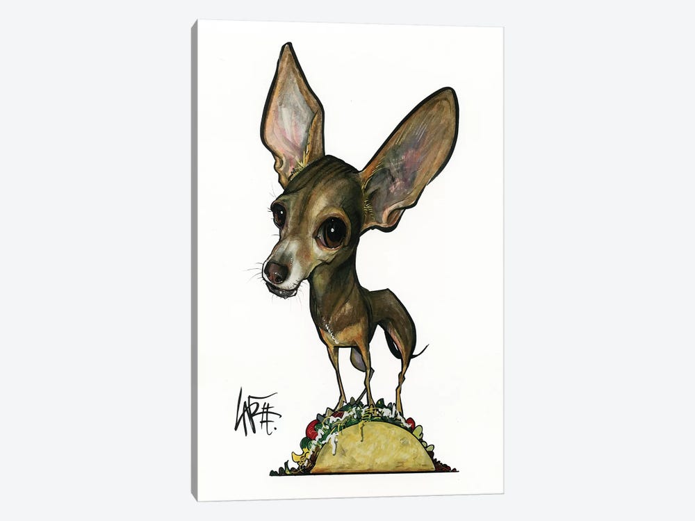 Taco The Chihuahua by Canine Caricatures 1-piece Canvas Print