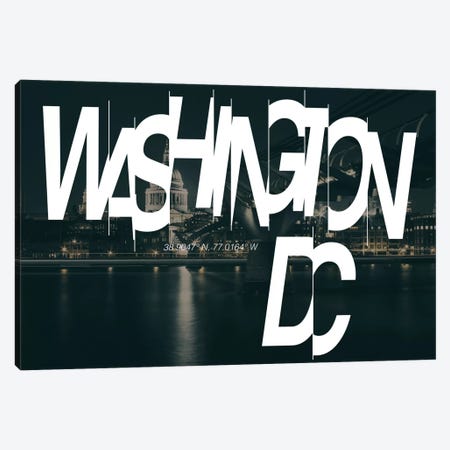 Washington, D.C. (38.9° N, 77° W) Canvas Print #CCB10} by 5by5collective Canvas Wall Art