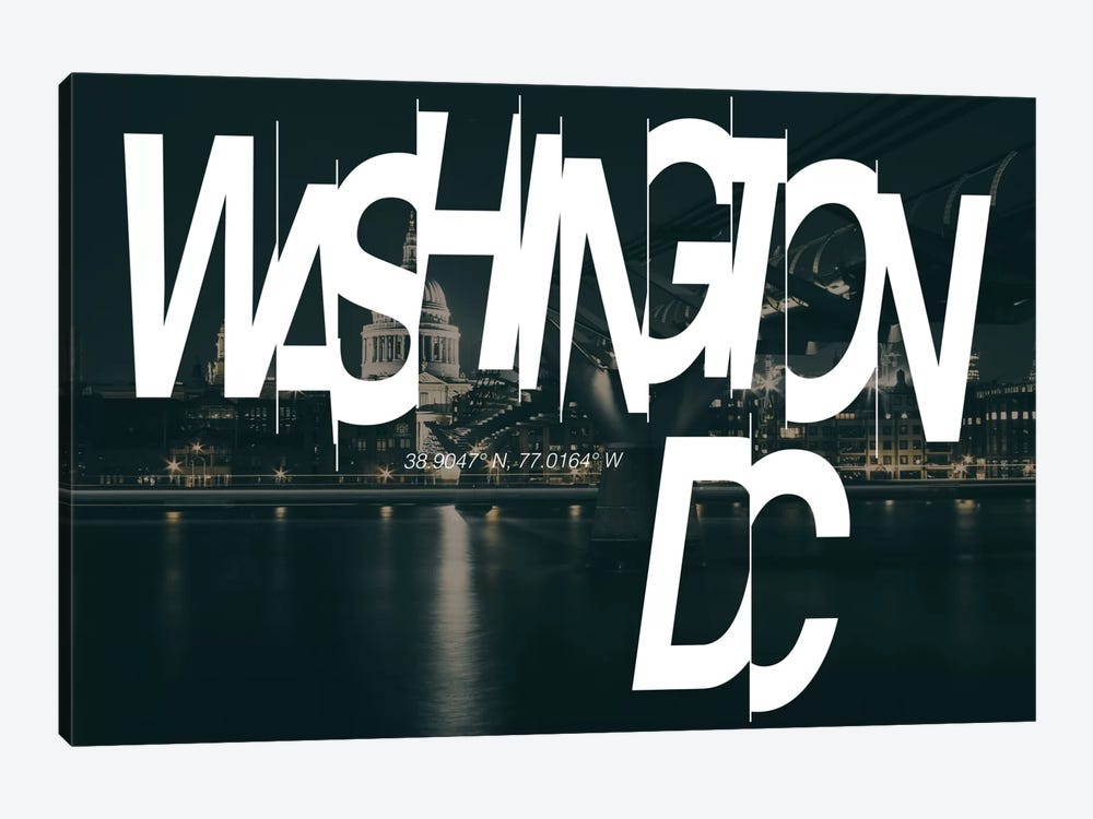 Washington, D.C. (38.9° N, 77° W) by 5by5collective 1-piece Art Print