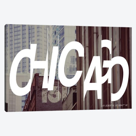 Chicago (41.8° N, 87.6° W) Canvas Print #CCB2} by 5by5collective Canvas Artwork