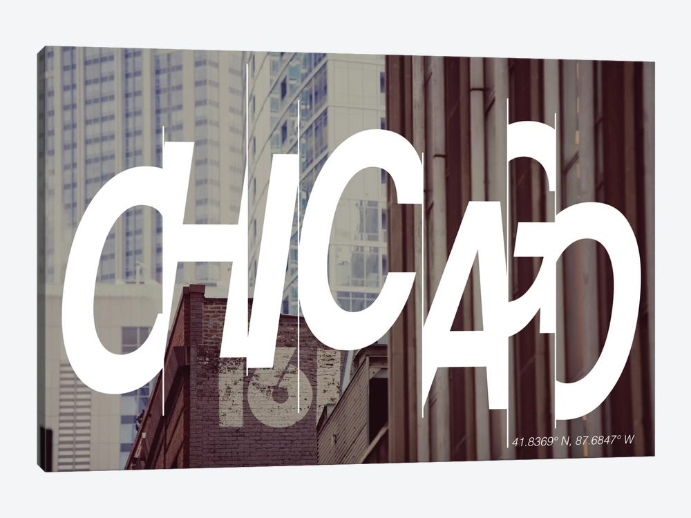Chicago (41.8° N, 87.6° W) by 5by5collective 1-piece Canvas Print