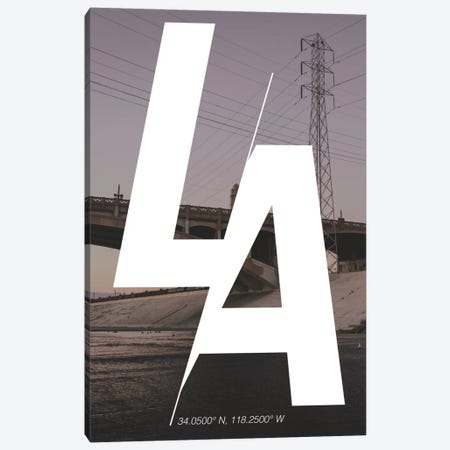 Los Angeles (34° N, 118.2° W) Canvas Print #CCB4} by 5by5collective Canvas Art Print