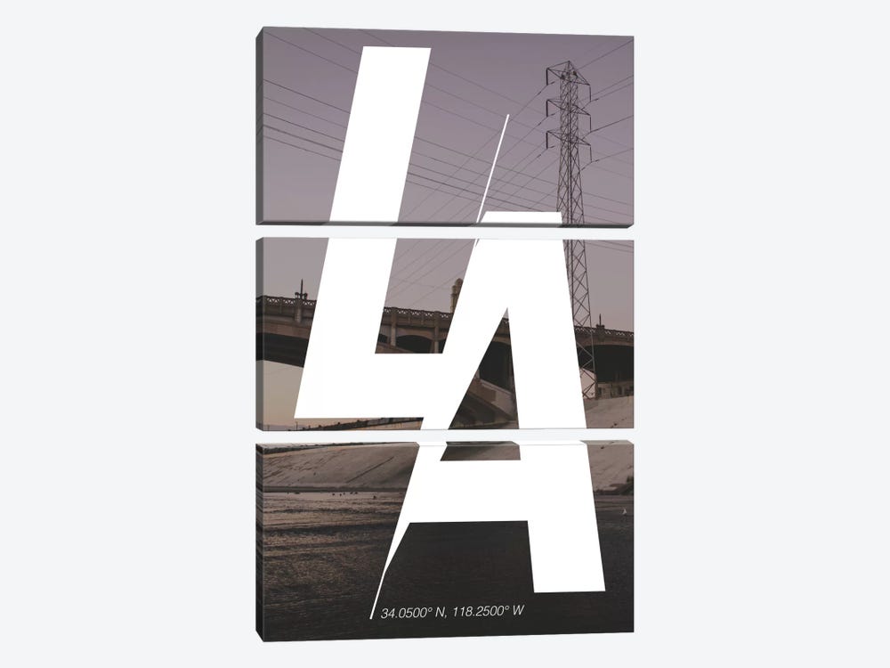 Los Angeles (34° N, 118.2° W) by 5by5collective 3-piece Canvas Print