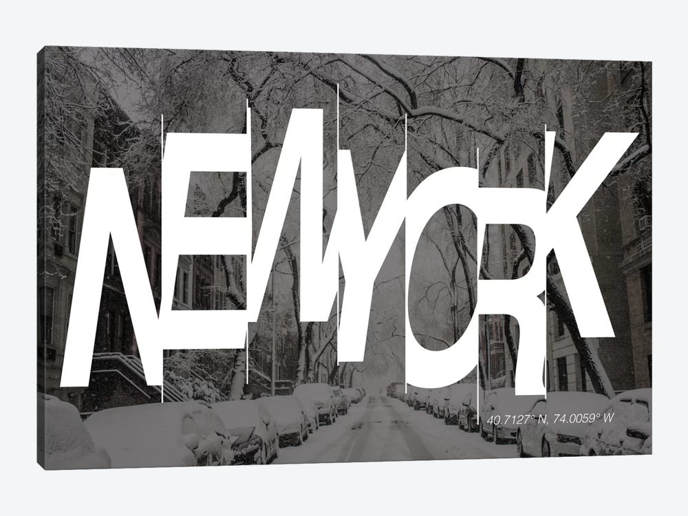 New York (40.7° N, 74° W) by 5by5collective 1-piece Canvas Wall Art