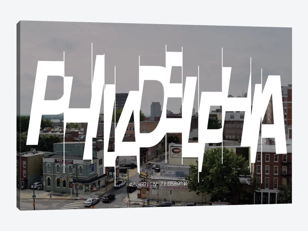 Philadelphia (42.3° N, 71° W) by 5by5collective 1-piece Art Print