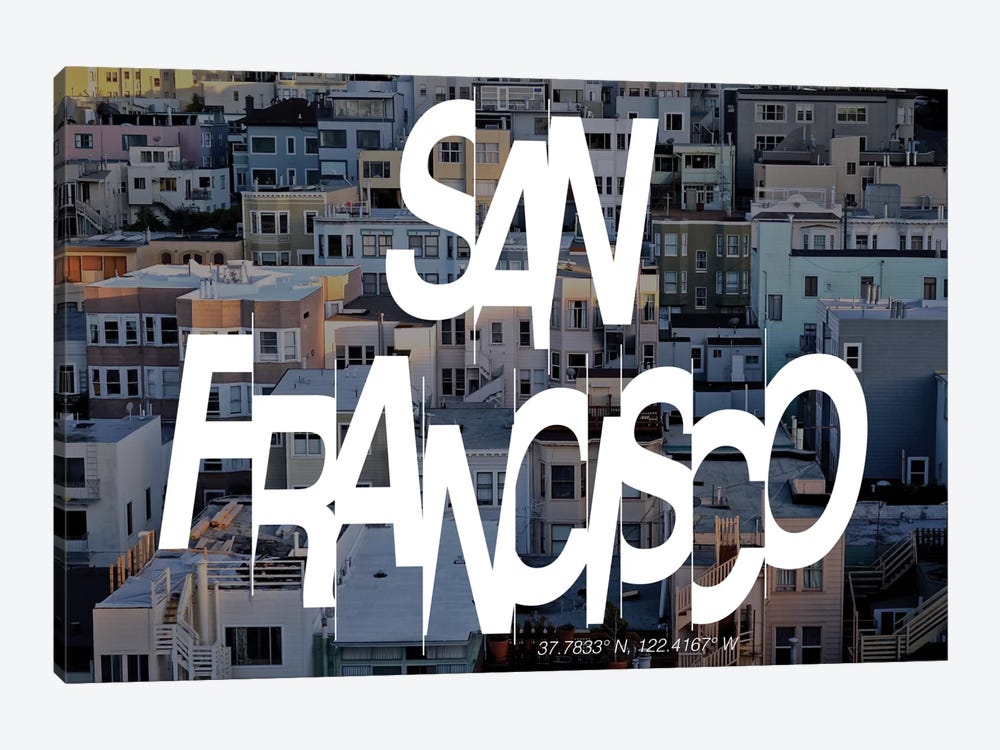 San Francisco (37.7° N, 122.4° W) by 5by5collective 1-piece Canvas Artwork