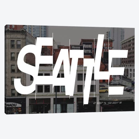Seattle (47.6° N, 122.3° W) Canvas Print #CCB8} by 5by5collective Canvas Artwork