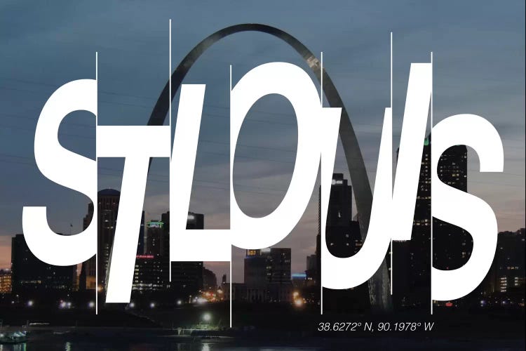 St. Louis (38.6° N, 90.1° W) by 5by5collective wall art