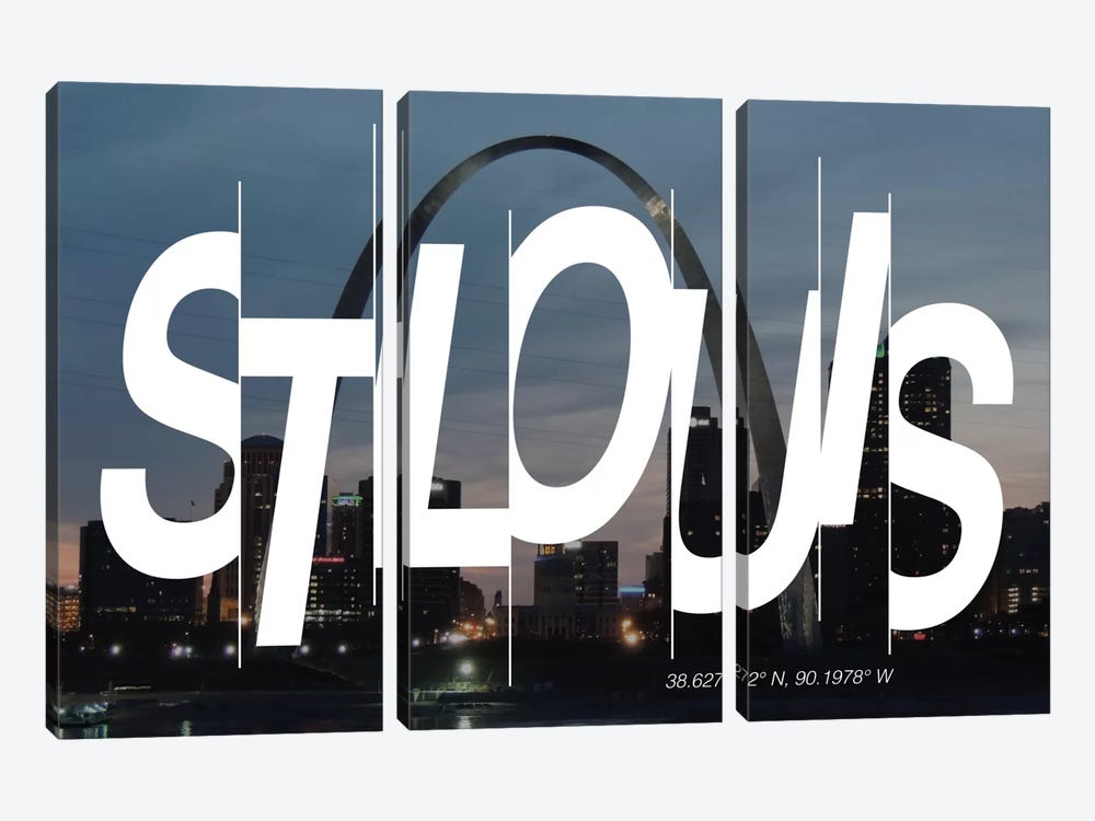 St. Louis (38.6° N, 90.1° W) by 5by5collective 3-piece Canvas Art