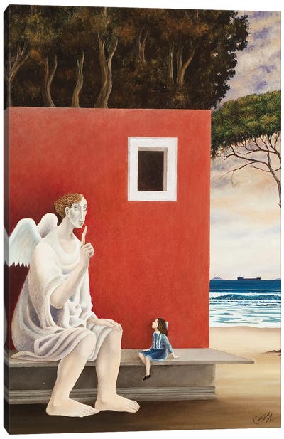 Francesca And The Angel Canvas Art Print - Mediterranean Décor