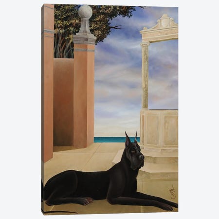 The Great Dane At The Well Canvas Print #CCC22} by Cecco Mariniello Canvas Wall Art