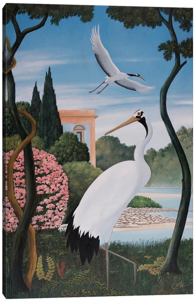 Cranes II Canvas Art Print - Mediterranean Décor