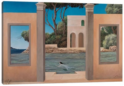 Bather Canvas Art Print - Mediterranean Décor