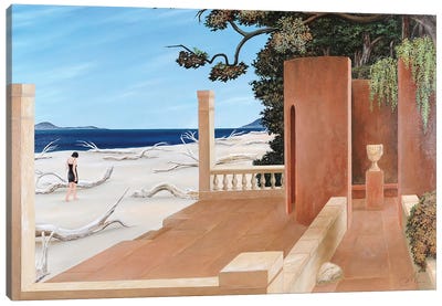 Between The Beach And The Garden Canvas Art Print - Similar to Salvador Dali
