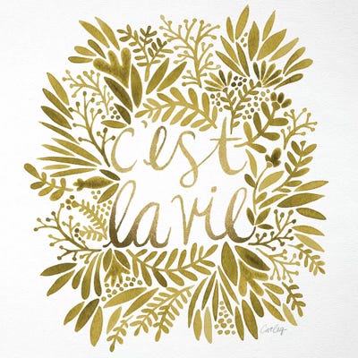 C'est La Vie Gold by Cat Coquillette canvas print