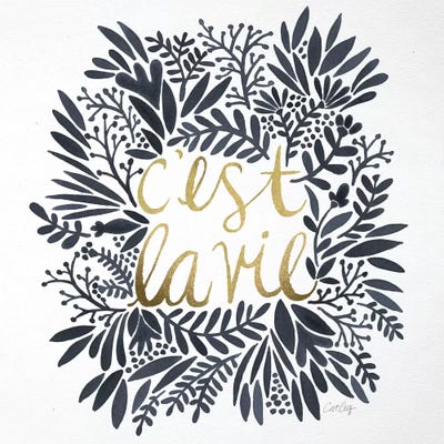 C'est La Vie Grey by Cat Coquillette framed canvas print