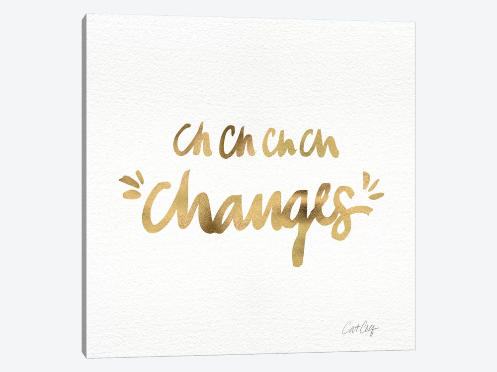 Changes Gold 1-piece Canvas Wall Art