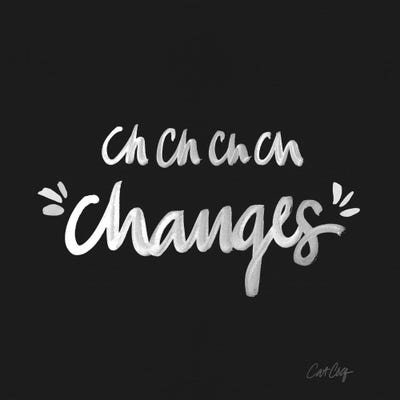 Changes White Type by Cat Coquillette art print