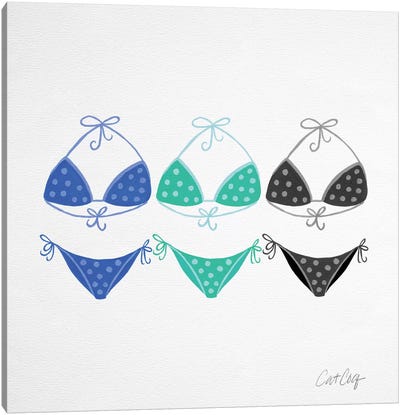 Bikini Blues Canvas Art Print - Cat Coquillette