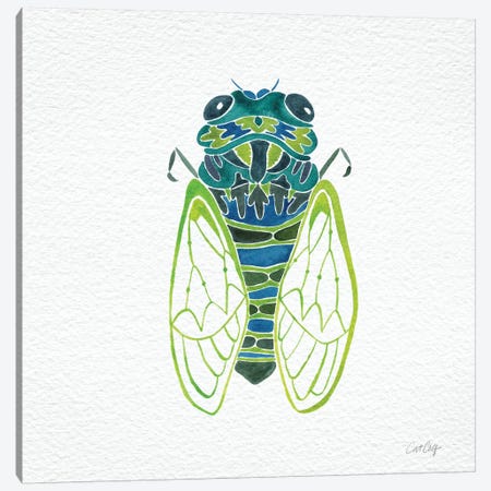 Cicada Blue Canvas Print #CCE110} by Cat Coquillette Art Print