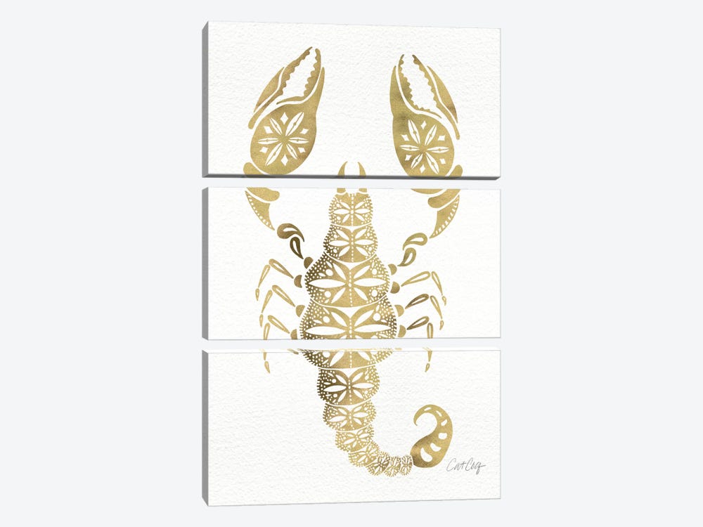 Gold Scorpion 3-piece Art Print