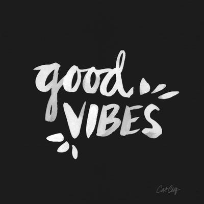 Good Vibes - White by Cat Coquillette canvas print