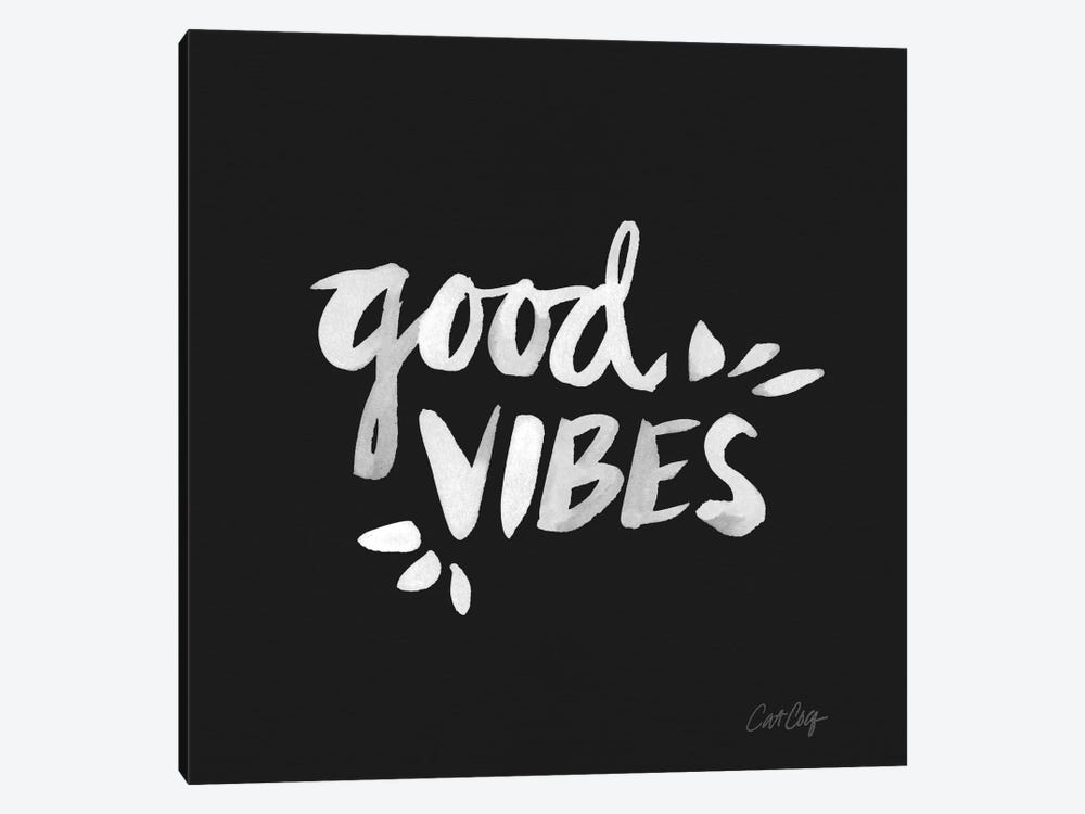 Good Vibes - White 1-piece Canvas Wall Art