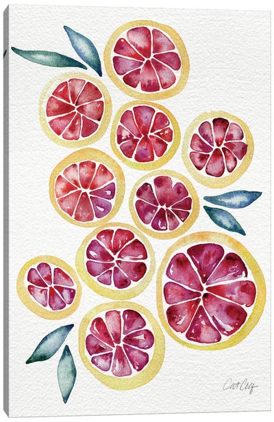 Grapefruits Canvas Art Print - Ultra Earthy