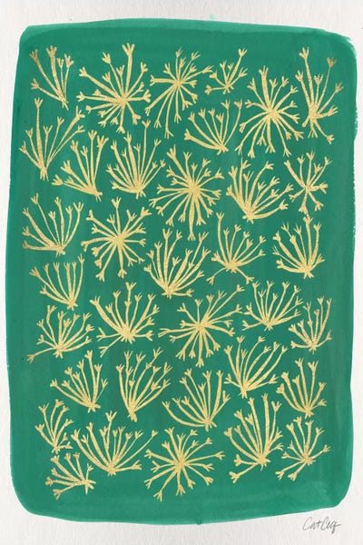 Floral & Botanical Patterns: Green Queen Anne Lace by Cat Coquillette