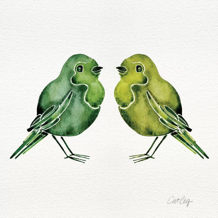 Green Birds by Cat Coquillette wall art