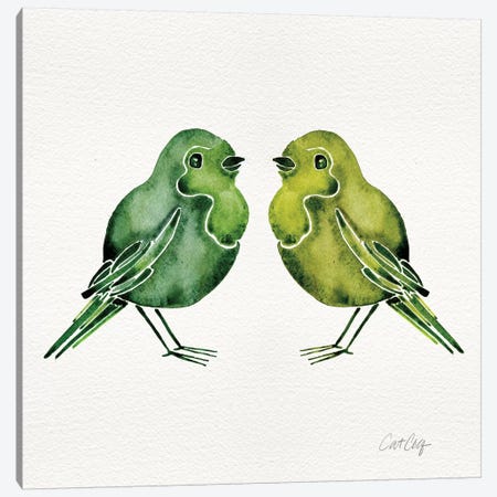 Green Birds Canvas Print #CCE124} by Cat Coquillette Canvas Art Print