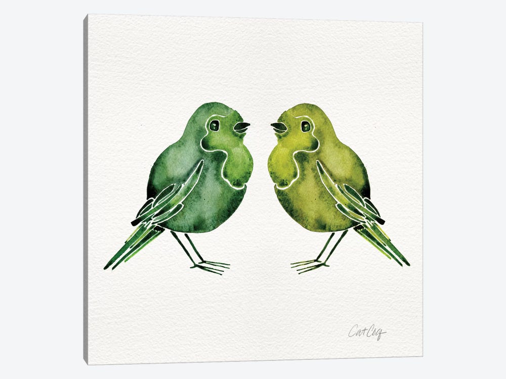 Green Birds by Cat Coquillette 1-piece Canvas Print