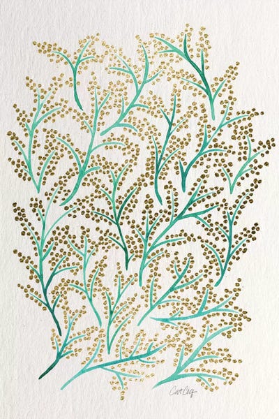 Green Gold Branches Art Print By Cat Coquillette | ICanvas