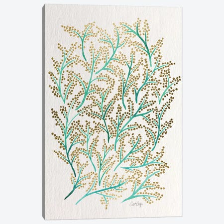 Green Gold Branches Canvas Print #CCE126} by Cat Coquillette Canvas Print