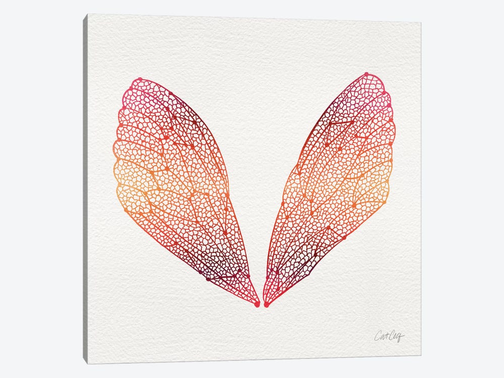Cicada Wings Pink Orange by Cat Coquillette 1-piece Canvas Wall Art