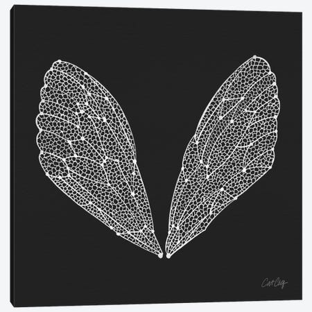 Cicada Wings White Canvas Print #CCE139} by Cat Coquillette Art Print