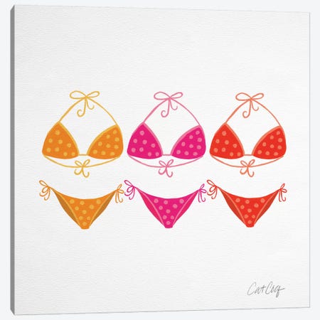 Bikini Pinks Canvas Print #CCE13} by Cat Coquillette Art Print