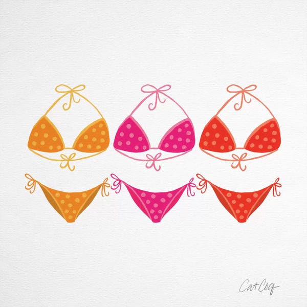 Women's Swimsuits: Bikini Pinks by Cat Coquillette
