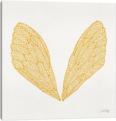 Cicada Wings Yellow Canvas Art Print - Wings Art