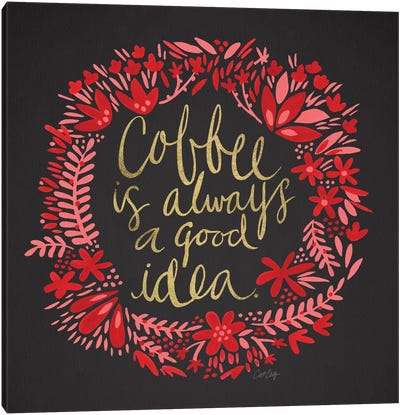 Coffee Charcoal Canvas Art Print - Christmas Signs & Sentiments